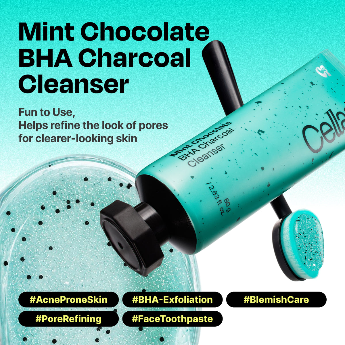 [Amazon’s Choice] Mint Chocolate BHA Charcoal Cleanser